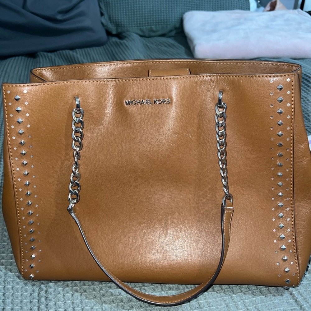 Michael Kors Brown Studded Tote